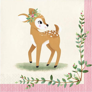 Amscan_OO Tableware - Napkins Deer Little One Lunch Napkins 16pk