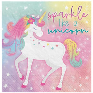 Tableware - Napkins Enchanted Unicorn Lunch Napkins 16pk