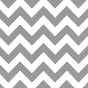 Amscan_OO Tableware - Napkins Frosty White Chevron Lunch Napkins 16Pk