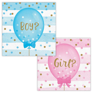 Amscan_OO Tableware - Napkins Gender Reveal Beverage Napkins 16pk