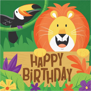 Amscan_OO Tableware - Napkins Jungle Safari Lunch Napkins Happy Birthday 16pk