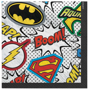 Amscan_OO Tableware - Napkins Justice League Heroes Unite Beverage Napkins 13cm 16pk