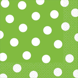 Amscan_OO Tableware - Napkins Kiwi Dotted Lunch Napkins 16Pk