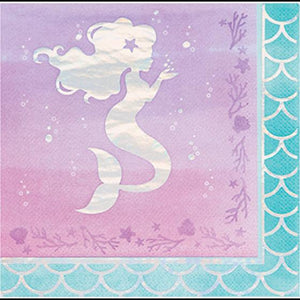 Amscan_OO Tableware - Napkins Mermaid Shine Iridescent Lunch Napkins 16pk