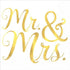 Mr & Mrs Beverage Foil Hot-Stamped Napkins 25cm 16pk
