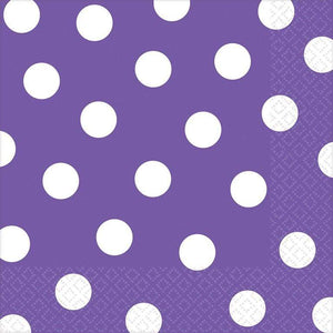 Amscan_OO Tableware - Napkins New Purple Dotted Lunch Napkins 16Pk