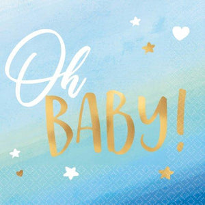 Amscan_OO Tableware - Napkins Oh Baby Boy Hot Stamped Beverage Napkins 16pk