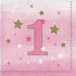 One Little Star Girl Lunch Napkins 1st Birthday 16pk