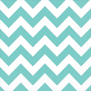 Robin's Egg Blue Chevron Lunch Napkins 16Pk