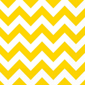 Amscan_OO Tableware - Napkins Yellow Sunshine Chevron Lunch Napkins 16Pk