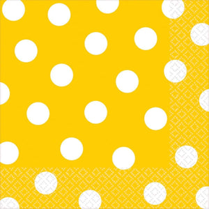 Amscan_OO Tableware - Napkins Yellow Sunshine Dotted Lunch Napkins 16Pk