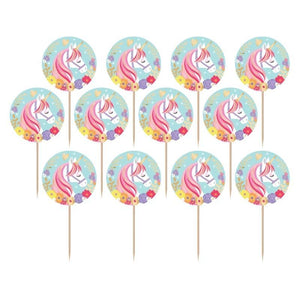 Amscan_OO Tableware - Picks, Stirrers & Skewers Magical Unicorn Foil Picks  24pk