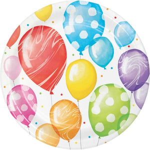 Tableware - Plates Balloon Bash Birthday Paper Lunch Plates 18cm 8pk