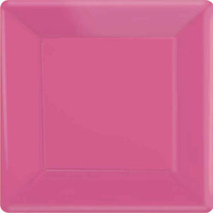 Amscan_OO Tableware - Plates Bright Pink Bright Pink Square Dessert Paper Plates 17cm 20pk