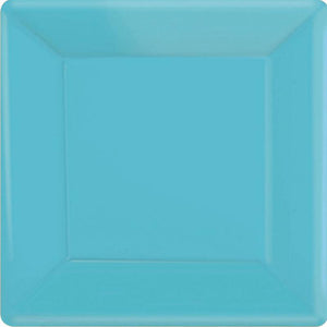 Amscan_OO Tableware - Plates Caribbean Blue Square Paper Plates 17cm 20pk