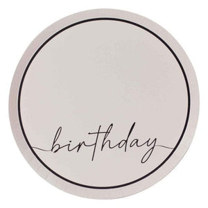 Tableware - Plates Champagne Noir Nude & Black Happy Birthday Paper Plates NPC 25cm 8pk