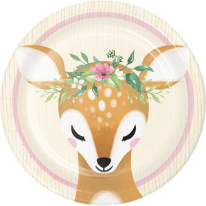 Amscan_OO Tableware - Plates Deer Little One Lunch Paper Plates 18cm 8pk