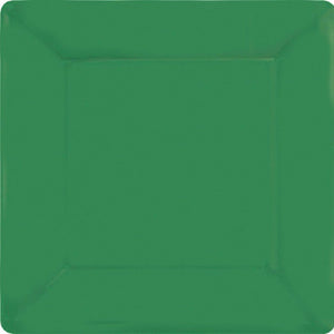 Amscan_OO Tableware - Plates Festive Green Caribbean Blue Square Dessert Paper Plates 17cm 20pk