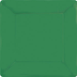 Amscan_OO Tableware - Plates Festive Green Gold Square Dessert Paper Plates 17cm 20pk