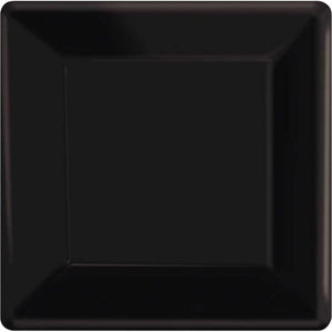 Amscan_OO Tableware - Plates Jet Black Bright Royal Blue Square Dessert Paper Plates 17cm 20pk