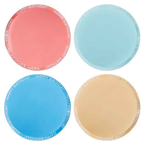 Tableware - Plates Mix It Up Happy Birthday Rim Mixed Colours NPC Paper Plates 25cm 8pk