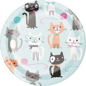 Amscan_OO Tableware - Plates Purrfect Party Lunch Plates Paper 18cm 8pk