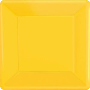 Amscan_OO Tableware - Plates Yellow Sunshine Festive Green Square Dessert Paper Plates 17cm 20pk