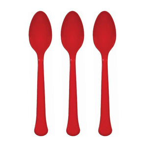 Amscan_OO Tableware - Spoons, Forks, Knives & Tongs Apple Red Apple Red Premium Plastic Spoons 20pk