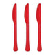 Amscan_OO Tableware - Spoons, Forks, Knives & Tongs Apple Red Jet Black Premium Plastic Knives 20pk