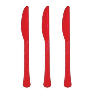 Amscan_OO Tableware - Spoons, Forks, Knives & Tongs Apple Red Navy Premium Plastic Knives 20pk