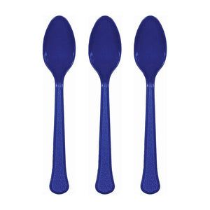 Amscan_OO Tableware - Spoons, Forks, Knives & Tongs Bright Royal Blue Apple Red Premium Plastic Spoons 20pk