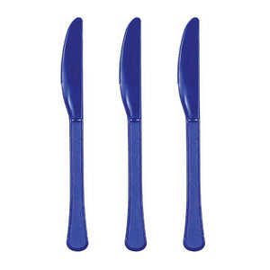 Amscan_OO Tableware - Spoons, Forks, Knives & Tongs Bright Royal Blue Kiwi Premium Plastic Knives 20pk