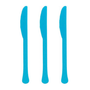 Amscan_OO Tableware - Spoons, Forks, Knives & Tongs Caribbean Blue Jet Black Premium Plastic Knives 20pk