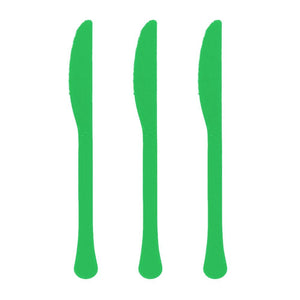 Amscan_OO Tableware - Spoons, Forks, Knives & Tongs Festive Green Kiwi Premium Plastic Knives 20pk