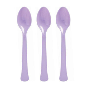 Amscan_OO Tableware - Spoons, Forks, Knives & Tongs Lavender Lavender Premium Plastic Spoons 20pk