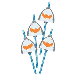 Amscan_OO Tableware - Straws Ahoy Birthday Straws with Shark Heads 12pk