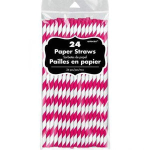 Amscan_OO Tableware - Straws Apple Red Bright Royal Blue Paper Straws 19cm 24pk