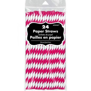 Amscan_OO Tableware - Straws Apple Red Paper Straws 19cm 24pk