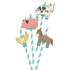 Barnyard Birthday Straws with Add-On Animals 22cm 12pk