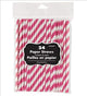 Amscan_OO Tableware - Straws Bright Pink Apple Red Paper Straws 19cm 24pk