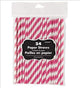 Amscan_OO Tableware - Straws Bright Pink Jet Black Paper Straws 19cm 24pk