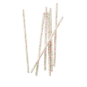 Tableware - Straws Ditsy Floral Straws Floral 19.5cm 25pk