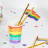 Rainbow Flag Gold Foiled Straws 16pk