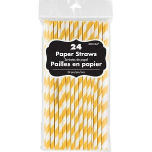 Amscan_OO Tableware - Straws Yellow Sunshine Apple Red Paper Straws 19cm 24pk