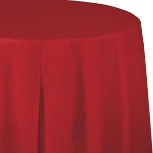 Amscan_OO Tableware - Table Covers Apple Red Apple Red Plastic Round Tablecover 2.1m Each