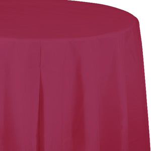 Amscan_OO Tableware - Table Covers Berry Apple Red Plastic Round Tablecover 2.1m Each