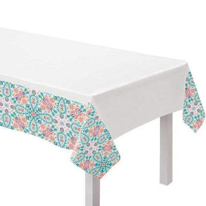 Amscan_OO Tableware - Table Covers Boho Vibes Fabric Tablecover Border Print 152cm x 164cm Each