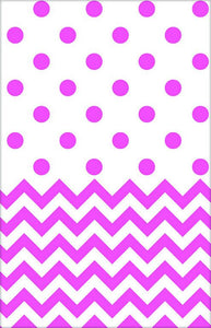 Amscan_OO Tableware - Table Covers Bright Pink Chevron Plastic Tablecover 1.37 x 2.59m Each