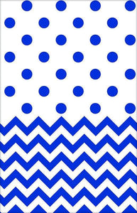 Amscan_OO Tableware - Table Covers Bright Royal Blue Chevron Plastic Tablecover 1.37 x 2.59m Each