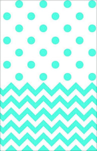 Amscan_OO Tableware - Table Covers Caribbean Blue Chevron Plastic Tablecover 1.37 x 2.59m Each